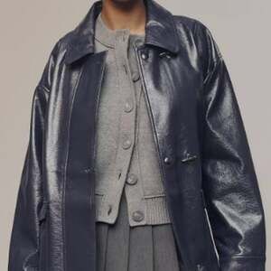 Anthropologie Maeve Faux-Patent Leather Carabiner Jacket Size Large